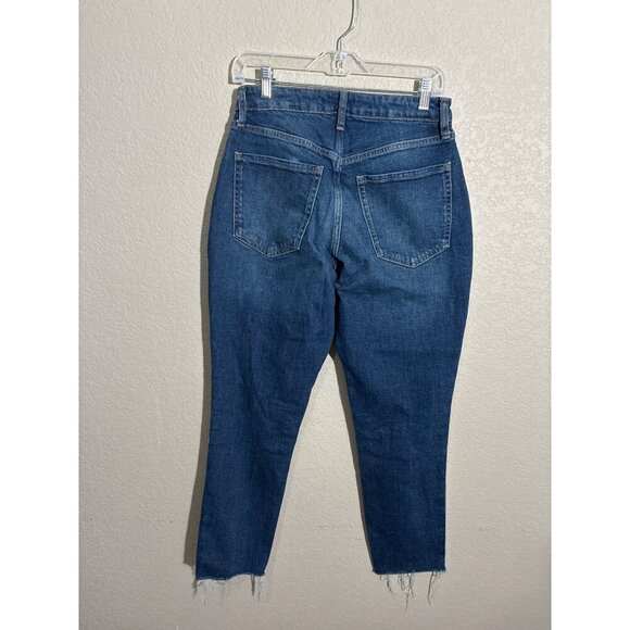 Old Navy Jeans Womens Size 6 High-Rise Curvy Straight Jeans Distressed Cropped - Picture 4 of 12